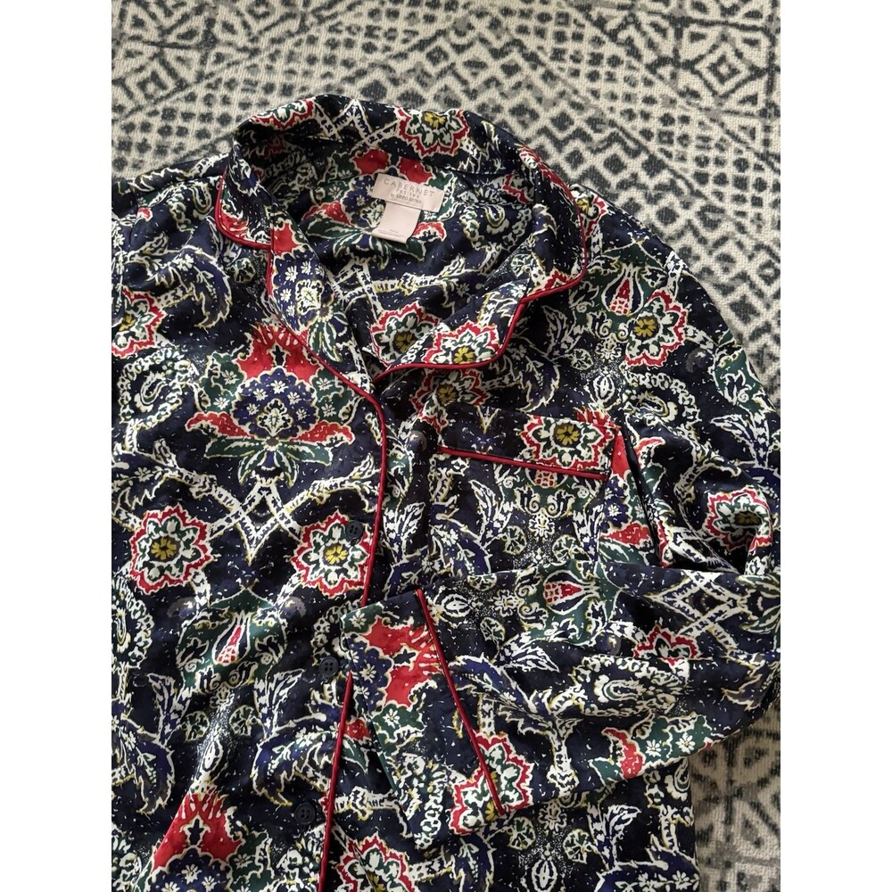Cabernet Petites by Sleep Sense Women's Floral Satin Pajama Set Size PM